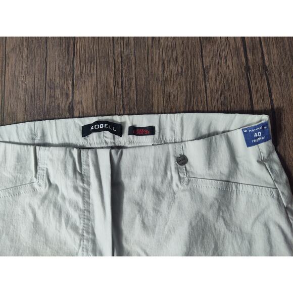 Robell Modell Rose 09 Gray Pants Solid Grey Light Pull-on Normal 40R US 10 - Picture 4 of 5